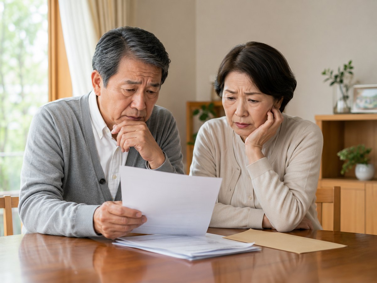 被相続人の通帳を前に困惑している相続人